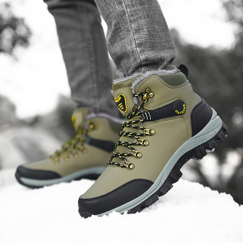 Stay Warm and Stylish: Men's Warm Plush Ankle Snow Boots