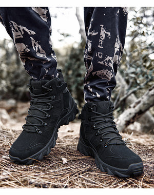 Experience the Ultimate in Comfort and Durability with Our Men's Mid-Top Military Combat Hiking Boots